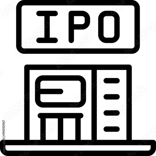 ipo line icon. Clean and minimalist vector icon for websites, mobile apps, presentations, and logos. Fully scalable and customizable for any project.