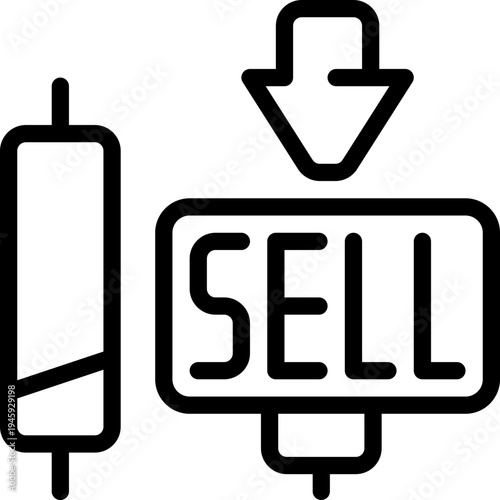 sell line icon. Clean and minimalist vector icon for websites, mobile apps, presentations, and logos. Fully scalable and customizable for any project.