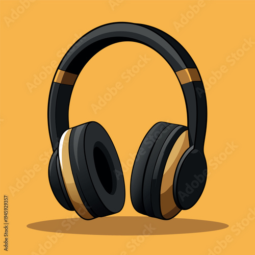 Black modern headphones with soft ear cushions