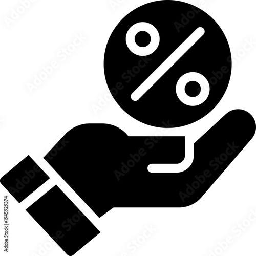 commission fee glyph icon. Strong and solid vector icon for websites, mobile interfaces, presentations, and visual branding. High quality and easy to edit.