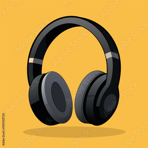 Black modern headphones with soft ear cushions