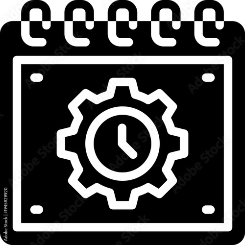 schedule glyph icon. Strong and solid vector icon for websites, mobile interfaces, presentations, and visual branding. High quality and easy to edit.