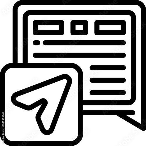 send line icon. Clean and minimalist vector icon for websites, mobile apps, presentations, and logos. Fully scalable and customizable for any project.