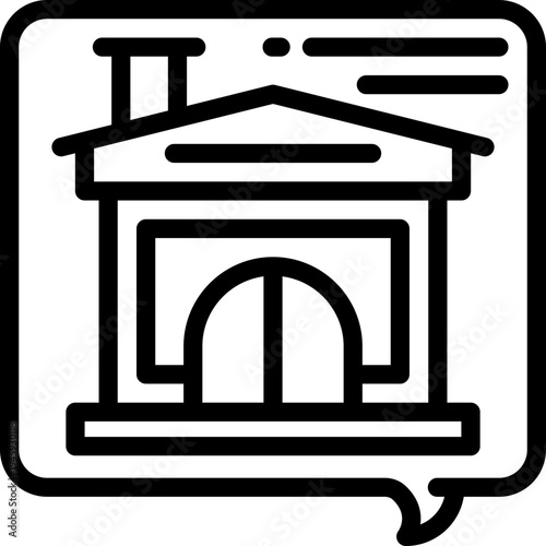 home message line icon. Clean and minimalist vector icon for websites, mobile apps, presentations, and logos. Fully scalable and customizable for any project.