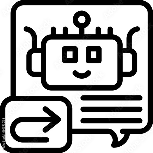 auto responder line icon. Clean and minimalist vector icon for websites, mobile apps, presentations, and logos. Fully scalable and customizable for any project.