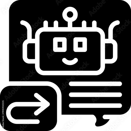 auto responder glyph icon. Strong and solid vector icon for websites, mobile interfaces, presentations, and visual branding. High quality and easy to edit.