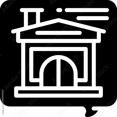 home message glyph icon. Strong and solid vector icon for websites, mobile interfaces, presentations, and visual branding. High quality and easy to edit.