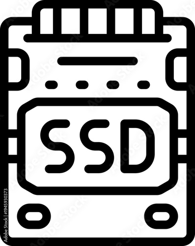 ssd line icon. Clean and minimalist vector icon for websites, mobile apps, presentations, and logos. Fully scalable and customizable for any project.