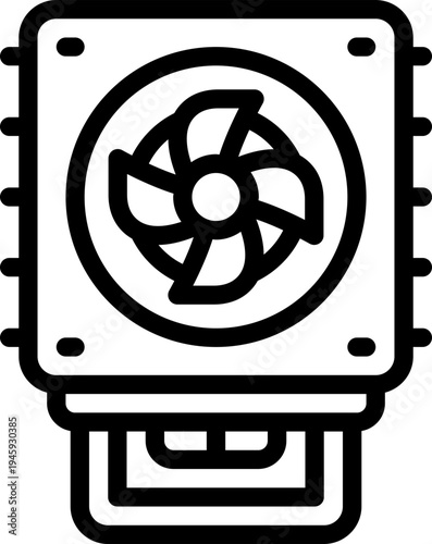 heatsink line icon. Clean and minimalist vector icon for websites, mobile apps, presentations, and logos. Fully scalable and customizable for any project.