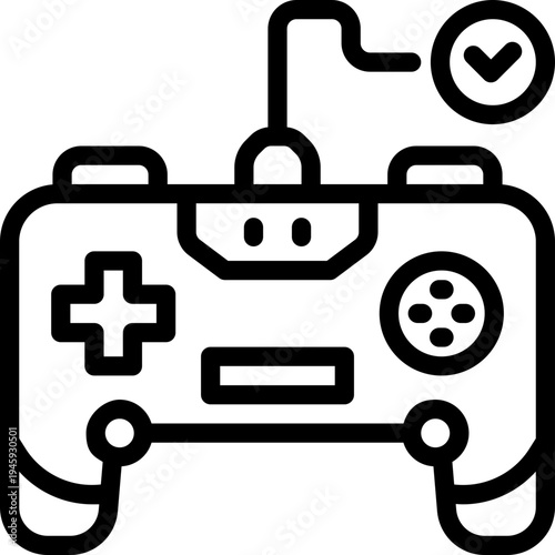 gamepad line icon. Clean and minimalist vector icon for websites, mobile apps, presentations, and logos. Fully scalable and customizable for any project.
