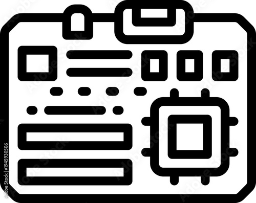 motherboard line icon. Clean and minimalist vector icon for websites, mobile apps, presentations, and logos. Fully scalable and customizable for any project.