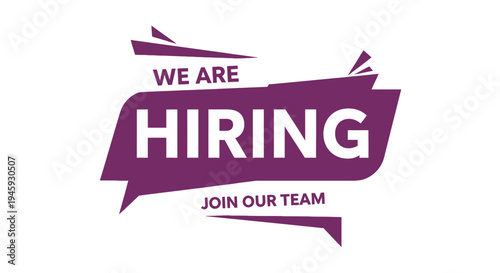 Vibrant vector graphic illustration announcing "We are hiring" to attract new candidates for employment opportunities
