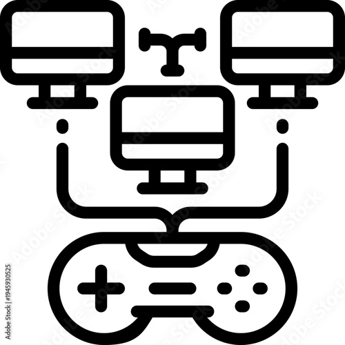 lan party line icon. Clean and minimalist vector icon for websites, mobile apps, presentations, and logos. Fully scalable and customizable for any project.