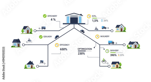 Smart Home Automation System Diagram Illustration.