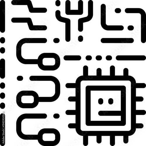 processor line icon. Clean and minimalist vector icon for websites, mobile apps, presentations, and logos. Fully scalable and customizable for any project.