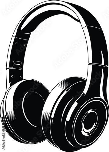 Over-ear black headphones with padded ear cups and adjustable headband design