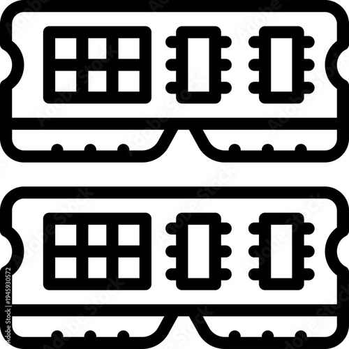 ram line icon. Clean and minimalist vector icon for websites, mobile apps, presentations, and logos. Fully scalable and customizable for any project.