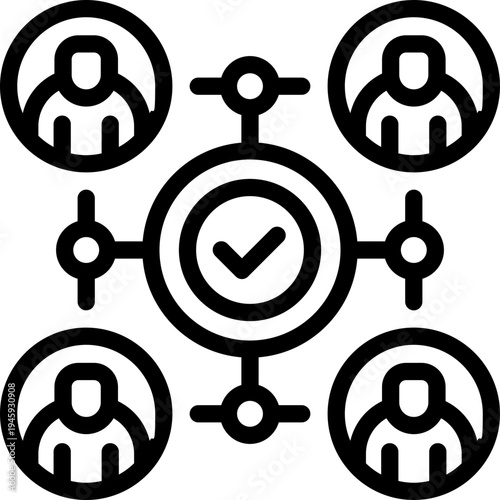 teamwork line icon. Clean and minimalist vector icon for websites, mobile apps, presentations, and logos. Fully scalable and customizable for any project.