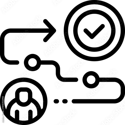 progress line icon. Clean and minimalist vector icon for websites, mobile apps, presentations, and logos. Fully scalable and customizable for any project.