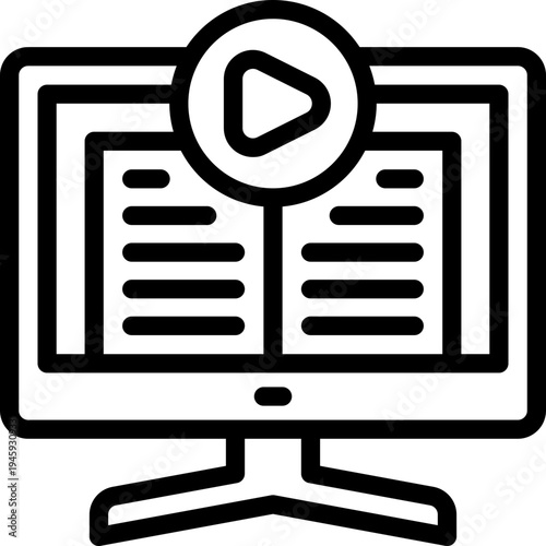 online course line icon. Clean and minimalist vector icon for websites, mobile apps, presentations, and logos. Fully scalable and customizable for any project.