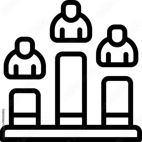 competitor line icon. Clean and minimalist vector icon for websites, mobile apps, presentations, and logos. Fully scalable and customizable for any project.