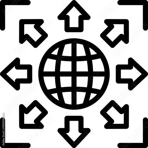 expansion line icon. Clean and minimalist vector icon for websites, mobile apps, presentations, and logos. Fully scalable and customizable for any project.