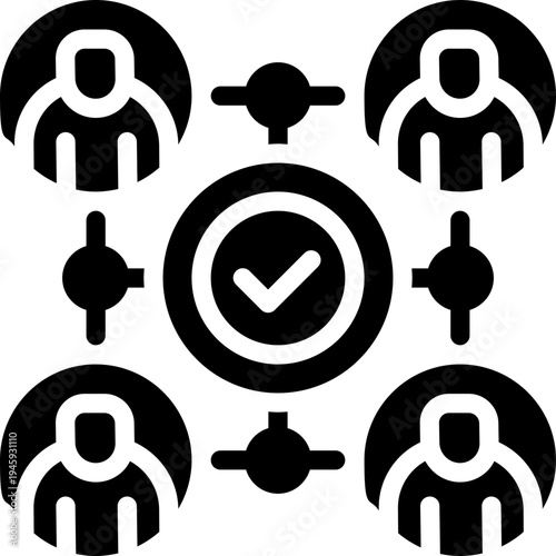 teamwork glyph icon. Strong and solid vector icon for websites, mobile interfaces, presentations, and visual branding. High quality and easy to edit.