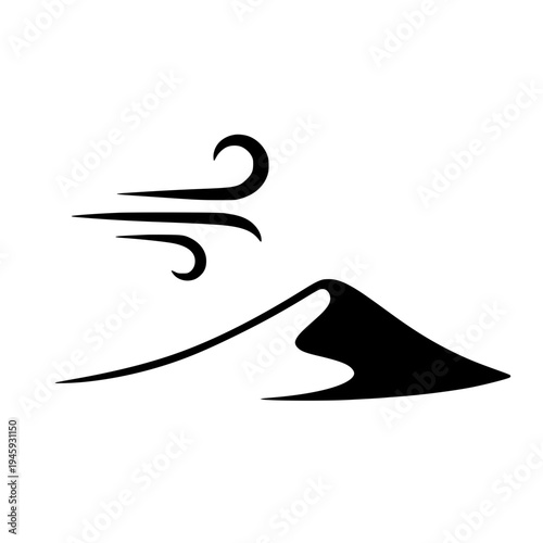 Wind motion lines graphic mark black white icon
