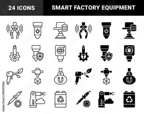 Industrial Manufacturing and Automated Robotics Equipment Featuring Hybrid Symbols for Laser Cutting 3D Printing and Sustainable Production