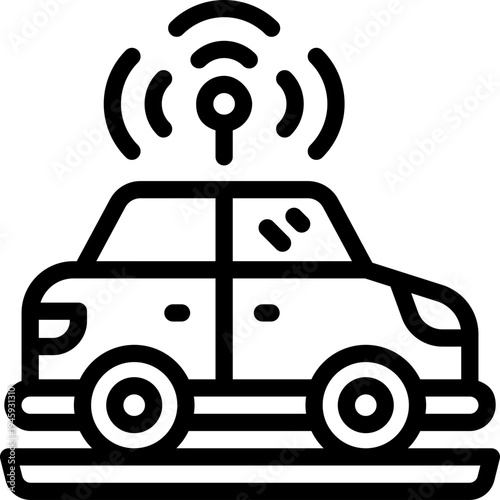 smart car line icon. Clean and minimalist vector icon for websites, mobile apps, presentations, and logos. Fully scalable and customizable for any project.