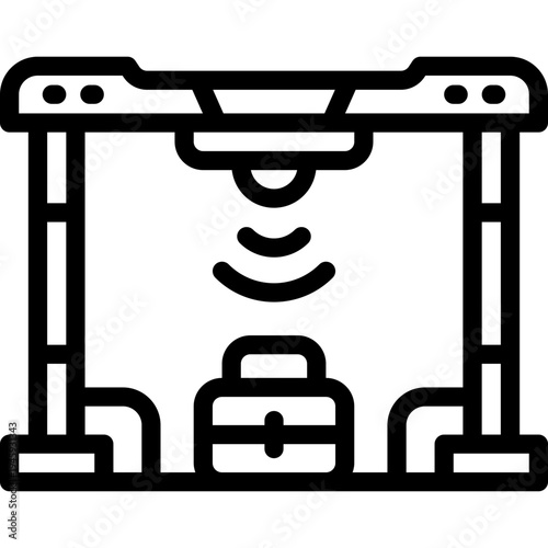 metal detector line icon. Clean and minimalist vector icon for websites, mobile apps, presentations, and logos. Fully scalable and customizable for any project.