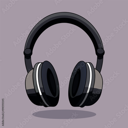 Black modern headphones with soft ear cushions