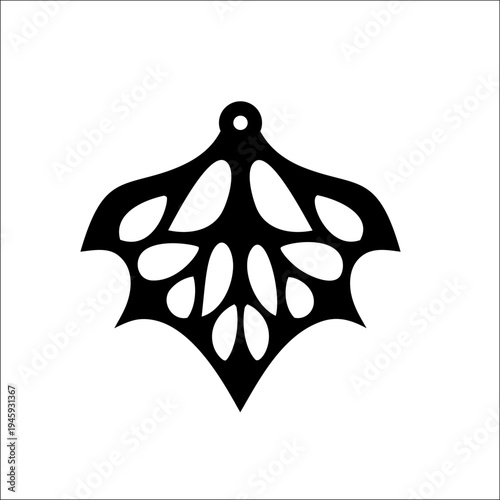 Leaves earrings laser cut template design isolated on a white background, showcasing intricate leaf shape pendant jewelry, concept of jewelry making, craft, diy