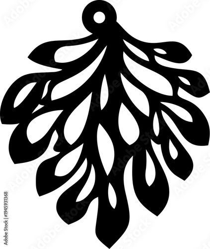 Leaves earrings laser cut template design isolated on a white background, showcasing intricate leaf shape pendant jewelry, concept of jewelry making, craft, diy