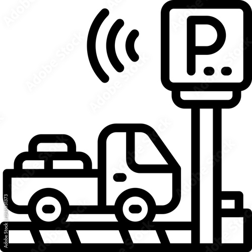 parking line icon. Clean and minimalist vector icon for websites, mobile apps, presentations, and logos. Fully scalable and customizable for any project.