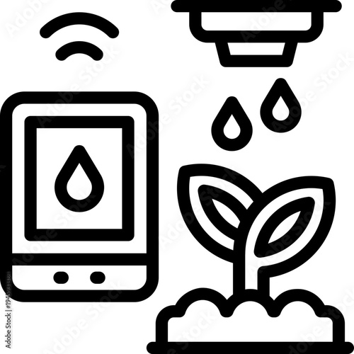 smart farm line icon. Clean and minimalist vector icon for websites, mobile apps, presentations, and logos. Fully scalable and customizable for any project.