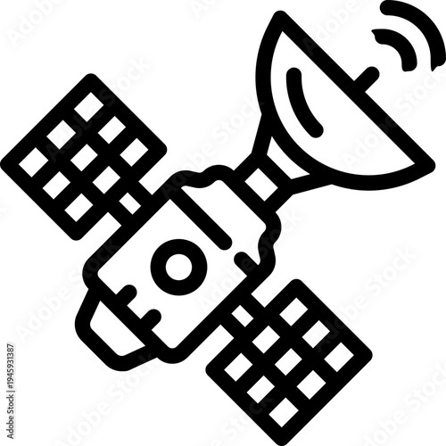 satellite line icon. Clean and minimalist vector icon for websites, mobile apps, presentations, and logos. Fully scalable and customizable for any project.
