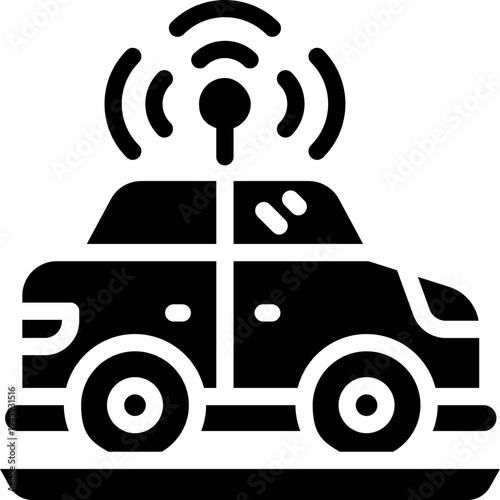 smart car glyph icon. Strong and solid vector icon for websites, mobile interfaces, presentations, and visual branding. High quality and easy to edit.