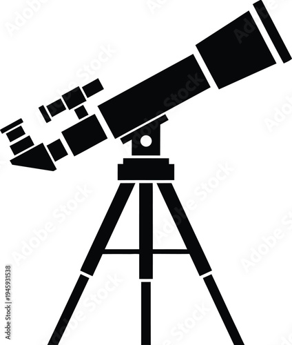A classic telescope mounted on a sturdy tripod for astronomical observations.