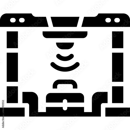 metal detector glyph icon. Strong and solid vector icon for websites, mobile interfaces, presentations, and visual branding. High quality and easy to edit.