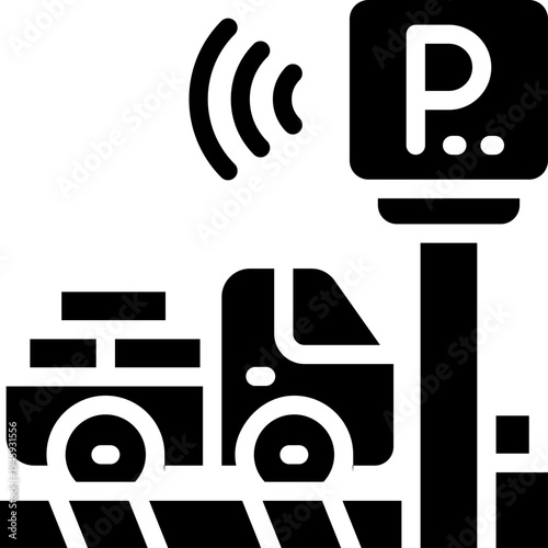 parking glyph icon. Strong and solid vector icon for websites, mobile interfaces, presentations, and visual branding. High quality and easy to edit.