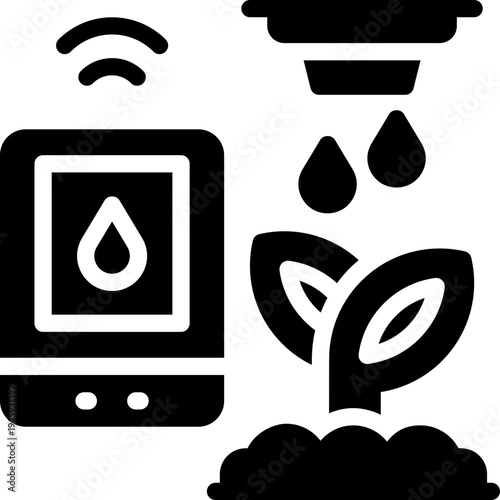 smart farm glyph icon. Strong and solid vector icon for websites, mobile interfaces, presentations, and visual branding. High quality and easy to edit.