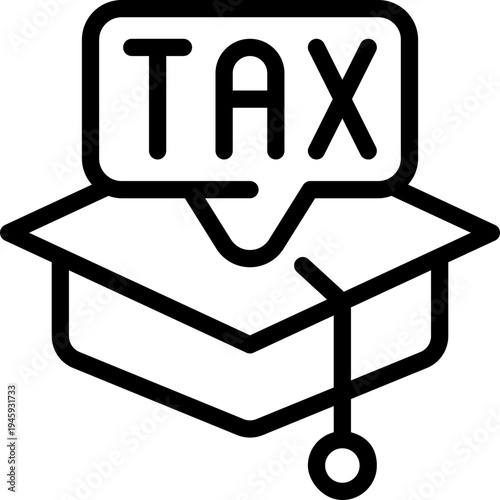 education tax line icon. Clean and minimalist vector icon for websites, mobile apps, presentations, and logos. Fully scalable and customizable for any project.