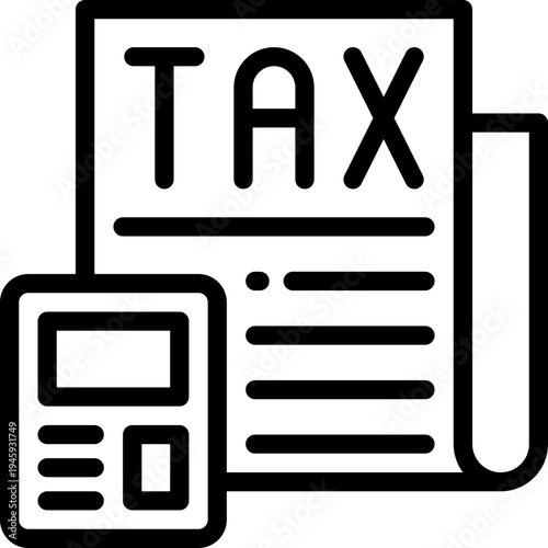 taxes line icon. Clean and minimalist vector icon for websites, mobile apps, presentations, and logos. Fully scalable and customizable for any project.