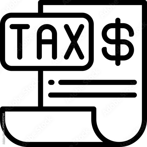 bill line icon. Clean and minimalist vector icon for websites, mobile apps, presentations, and logos. Fully scalable and customizable for any project.