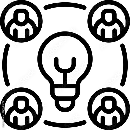 idea sharing line icon. Clean and minimalist vector icon for websites, mobile apps, presentations, and logos. Fully scalable and customizable for any project.