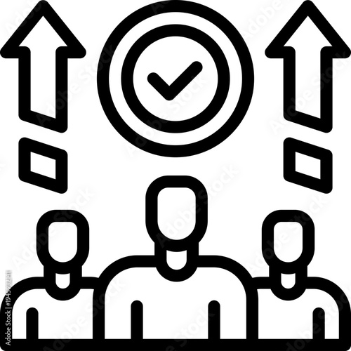 success team line icon. Clean and minimalist vector icon for websites, mobile apps, presentations, and logos. Fully scalable and customizable for any project.