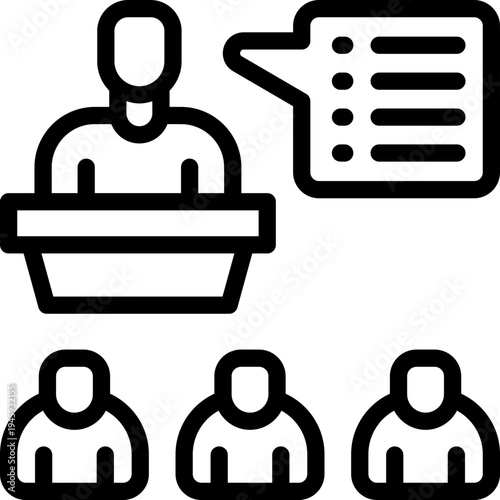 mentoring line icon. Clean and minimalist vector icon for websites, mobile apps, presentations, and logos. Fully scalable and customizable for any project.