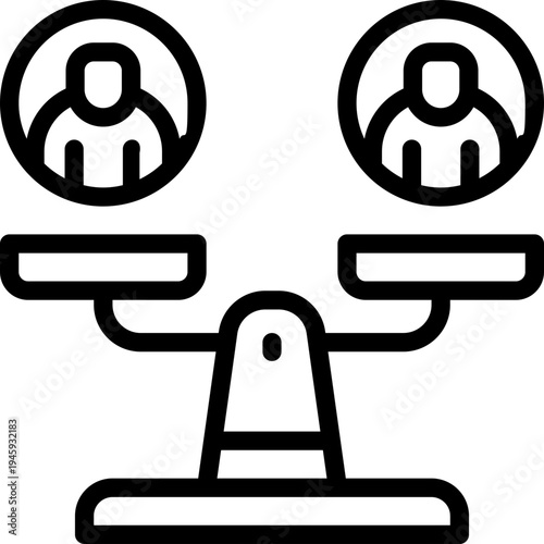 balance line icon. Clean and minimalist vector icon for websites, mobile apps, presentations, and logos. Fully scalable and customizable for any project.