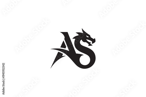 Dragon incorporated into as letters logo design symbolizing power and legend